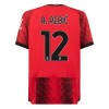 Camiseta de fútbol AC Milan A. Rebic 12 Primera Equipación 23-24 - Hombre